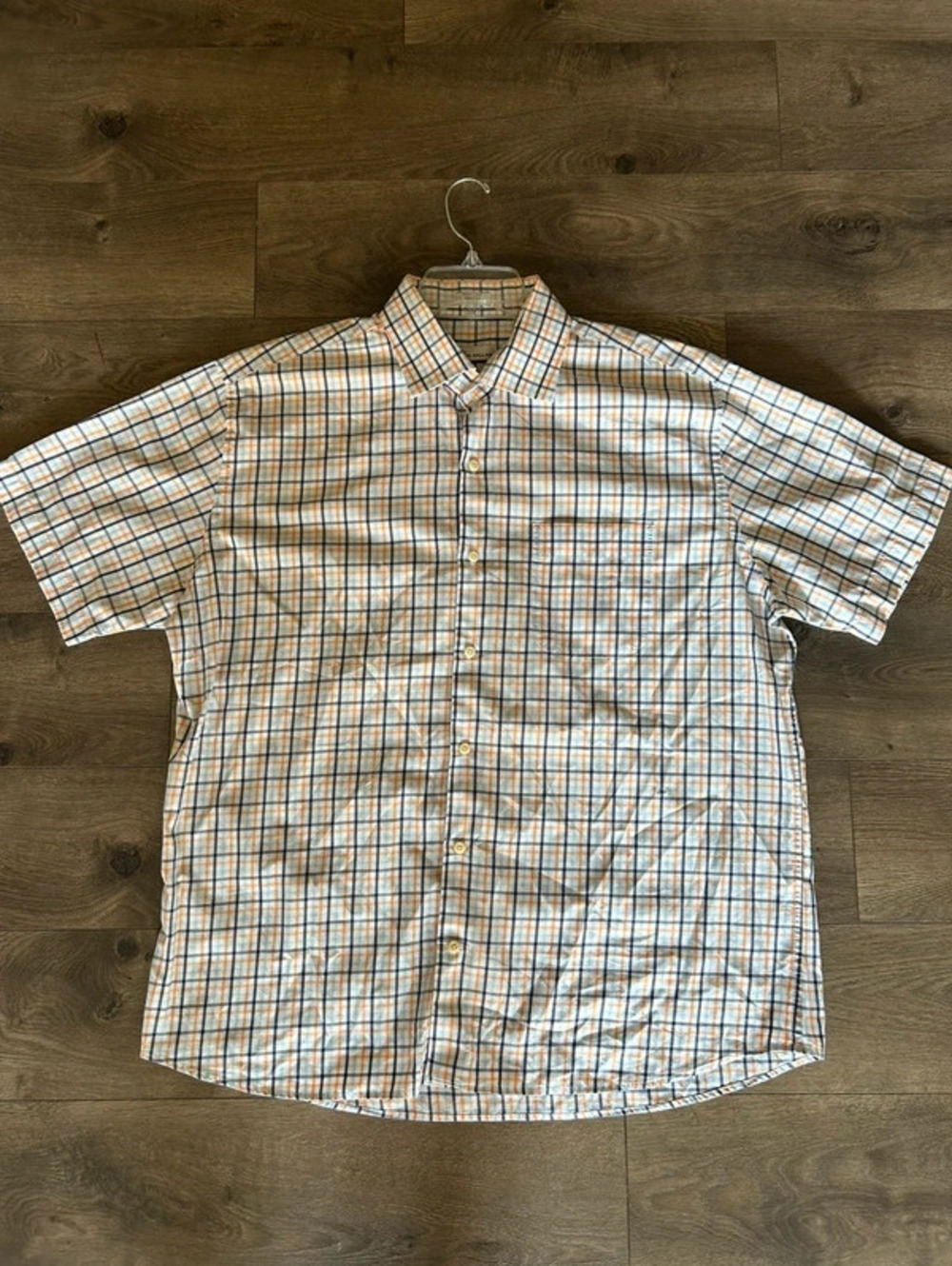 peter millar plaid short sleeve button up XL